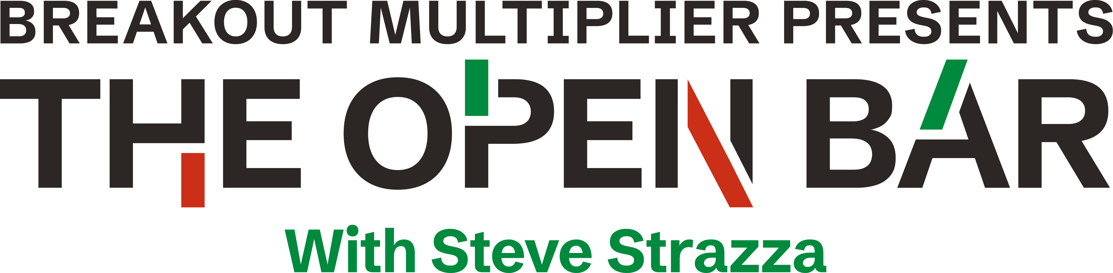 breakout multiplier presents the open bar with steve strazza logo